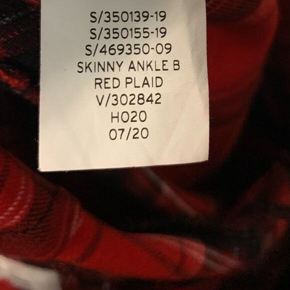 Gap Women's Plaid Signature Skinny Ankle Pants Size 4 Red Black Holidays Winter - Picture 8 of 8